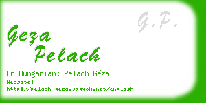 geza pelach business card